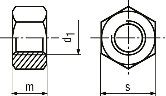 Bild von Sechskantmuttern 1d, Stahl 8