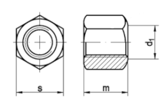 Bild von Sechskantmuttern 1,5d DIN 6330A