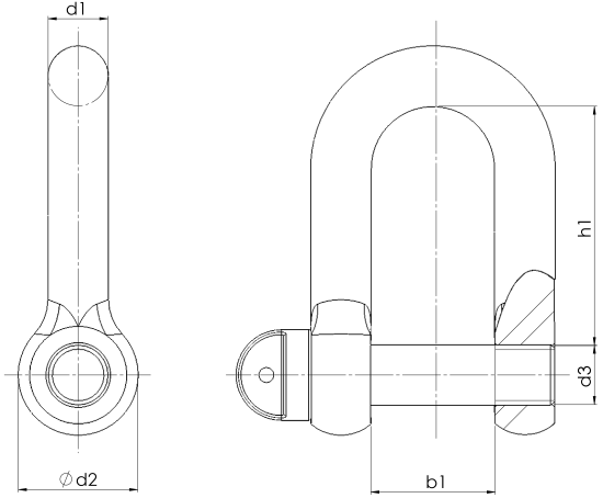 Schäkel gerade Form