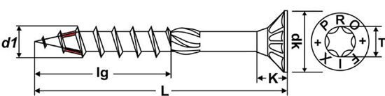 Bild von PRO-CUT Senkkopf-Holzbauschraube Tx