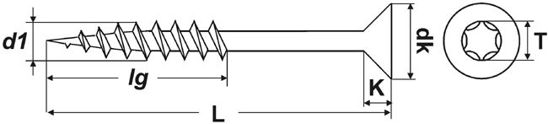 Bild von Holzbauschrauben mit Senkkopf Torx