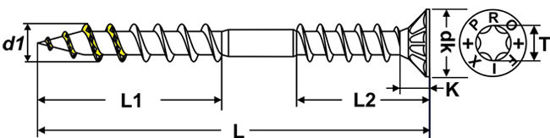 Bild von Senk-Spanplattenschraube PRO-UNX Tx
