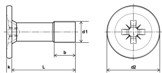 Bild von Möbelgriffschrauben mit Tellerkopf
